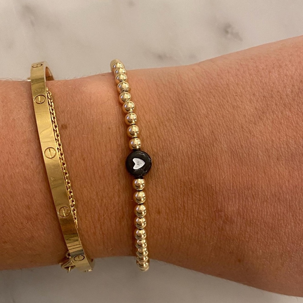 GOLD FILLED HEART BALL BRACELET